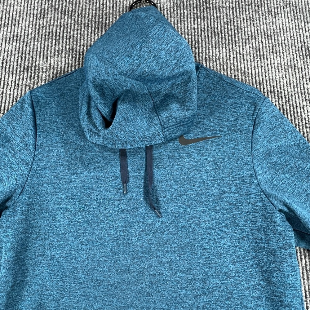 Nike Sportswear Hoodie Sweatshirt Womens Small Blue Long Sleeve Therma Fit